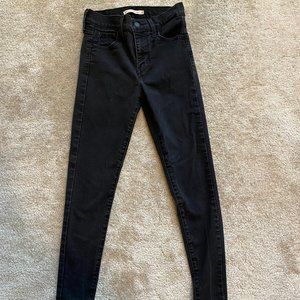 Levi's High rise super skinny black jeans